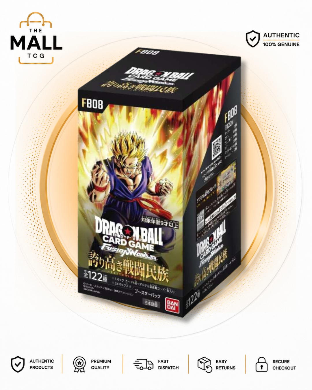 Dragon Ball Fusion World FB08 Saiyan's Pride Japanese Booster Box Factory Sealed 24 Packs