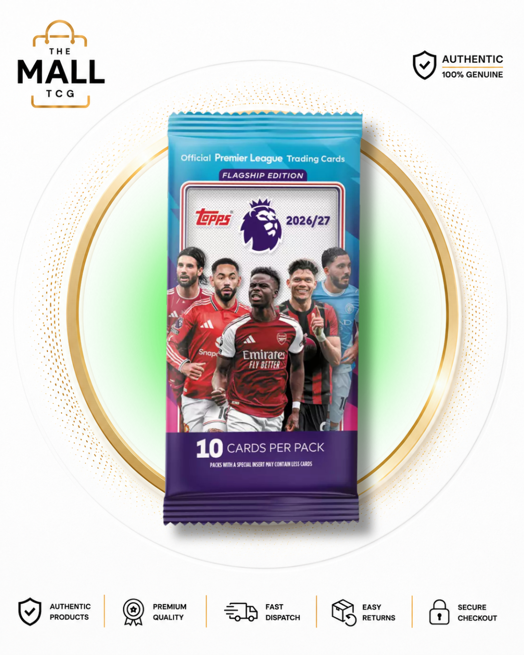 Topps Flagship Premier League 2026 27 Factory Sealed Booster Pack 10 Football Trading Cards