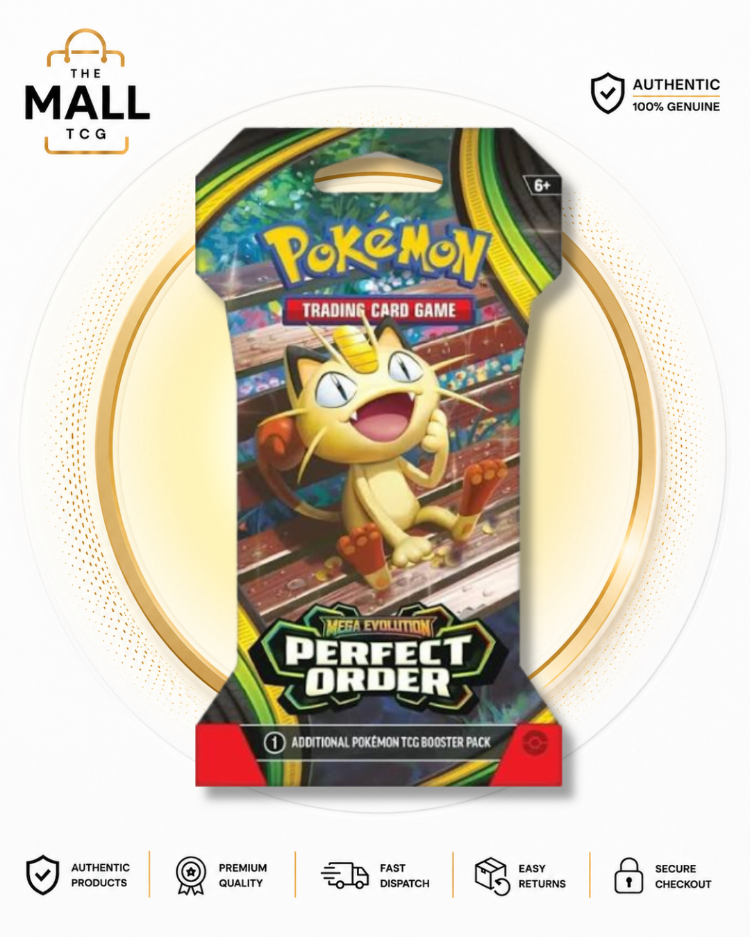 Pokémon TCG Mega Evolution Perfect Order English Sleeved Booster Pack with 10 cards per pack