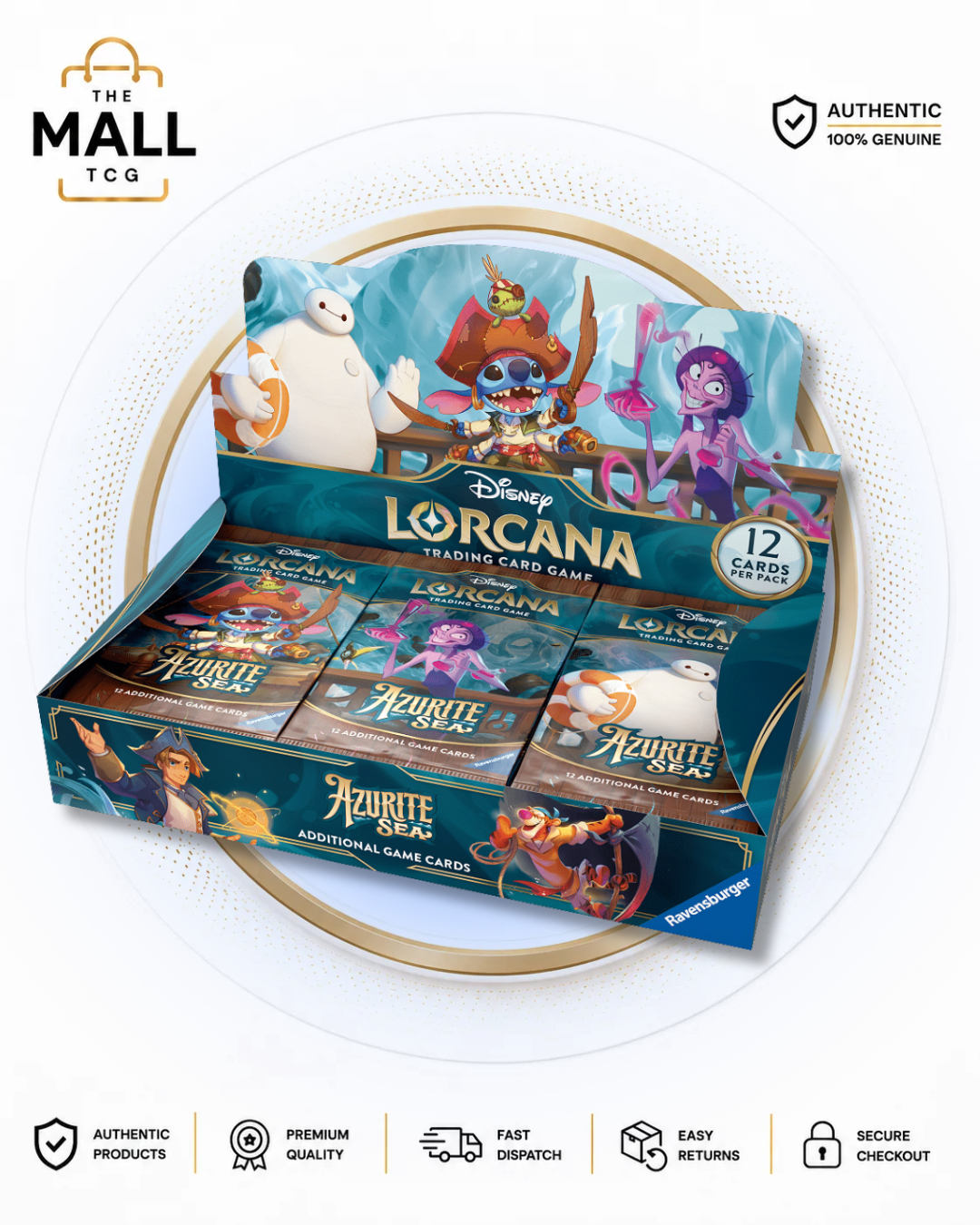 Disney Lorcana Azurite Sea Booster Box English Edition Factory Sealed