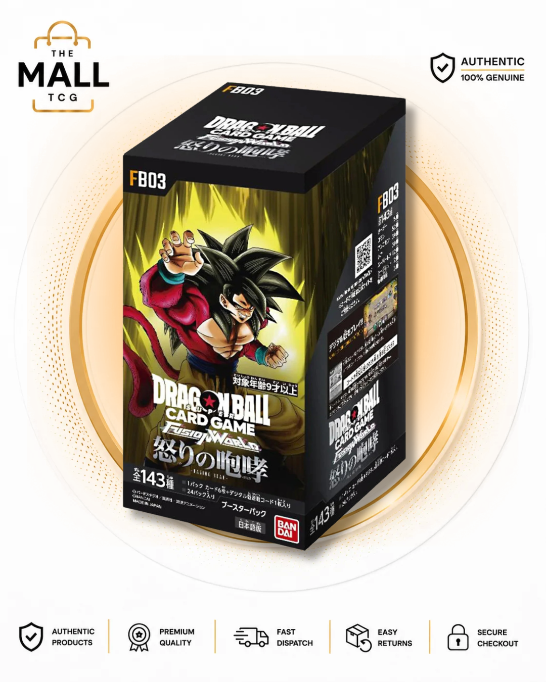 FB03 Raging Roar Japanese Booster Box Dragon Ball Fusion World Factory Sealed