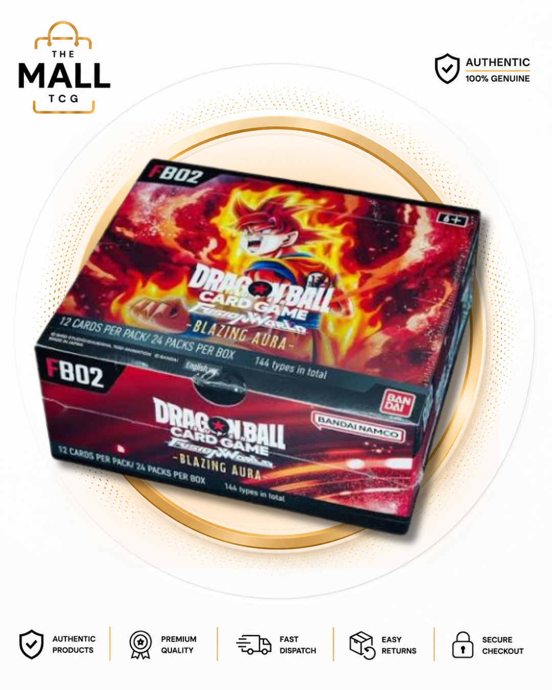 Dragon Ball Fusion World FB02 Blazing Aura English Booster Box Factory Sealed 24 Packs