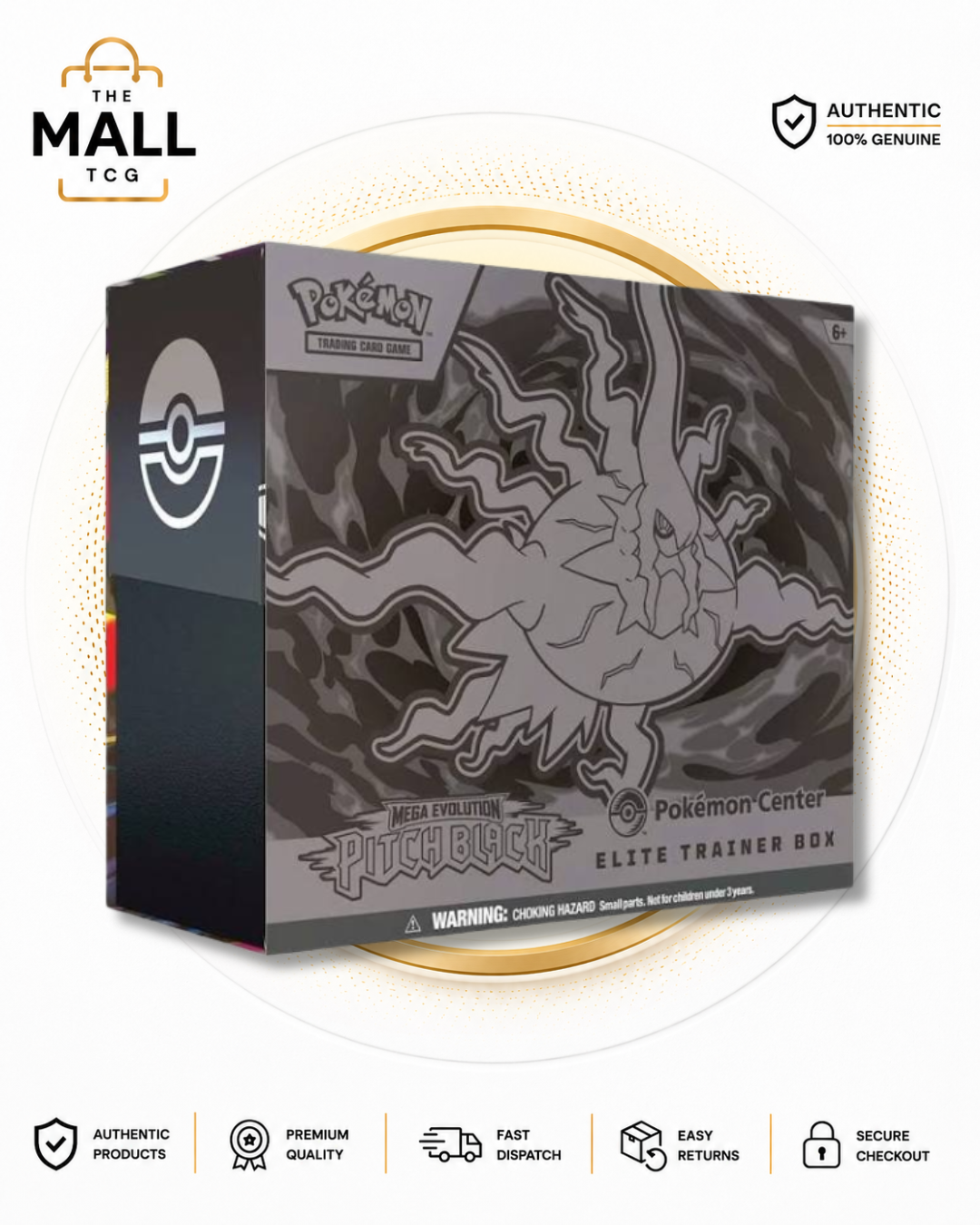 Pokémon TCG Mega Evolution Pitch Black Pokémon Center Elite Trainer Box With Magnetic Acrylic Protective Display Case
