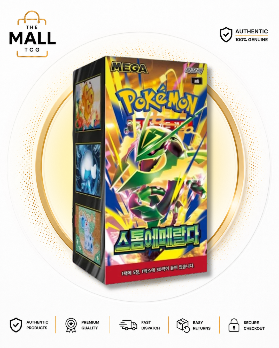 Pokémon Storm Emeralda Korean Factory Sealed Booster Box 30 Packs 5 Cards Per Pack