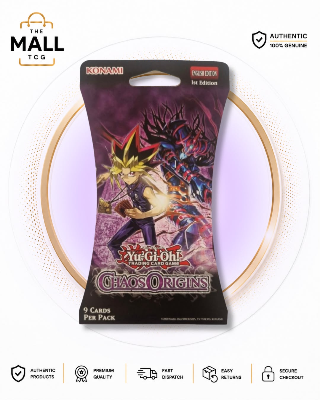 Yu-Gi-Oh Chaos Origins English Sleeved Booster Pack Factory Sealed 9 Cards