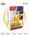 Pokémon 30th Celebration English Booster Bundle Box containing 6 Pokémon TCG booster packs in original sealed packaging