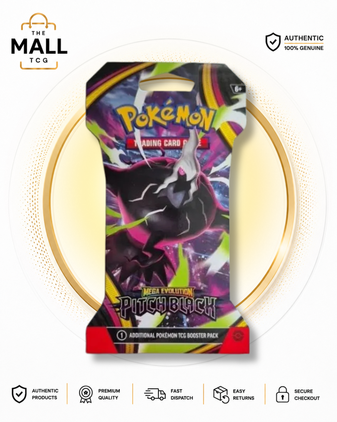 Pokémon TCG Mega Evolution Pitch Black English Sleeved Booster Pack Factory Sealed 20 Cards