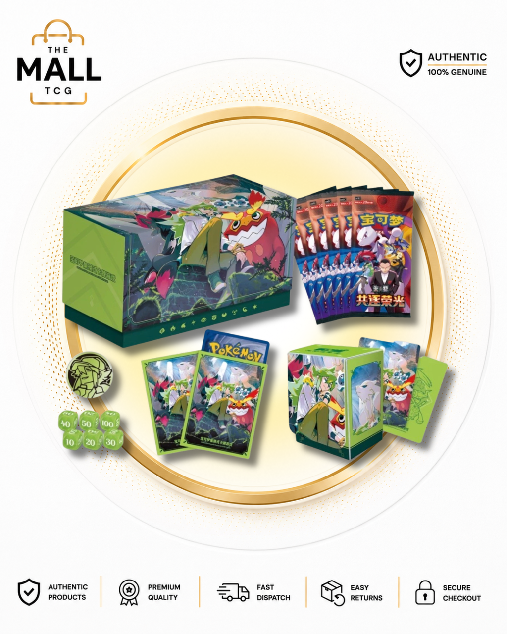 Pokémon Chasing Glory Together N’s Battle Box Simplified Chinese Factory Sealed With Jumbo Booster Box Sleeves Deck Box Metal Coin And Dice