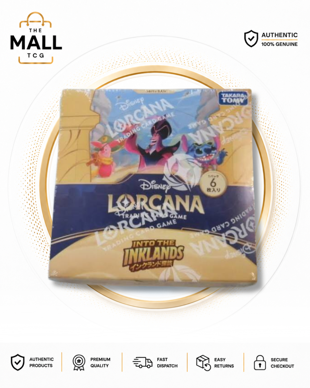 Disney Lorcana Into the Inklands Japanese Booster Box Factory Sealed 16 Booster Packs 6 Cards Per Pack
